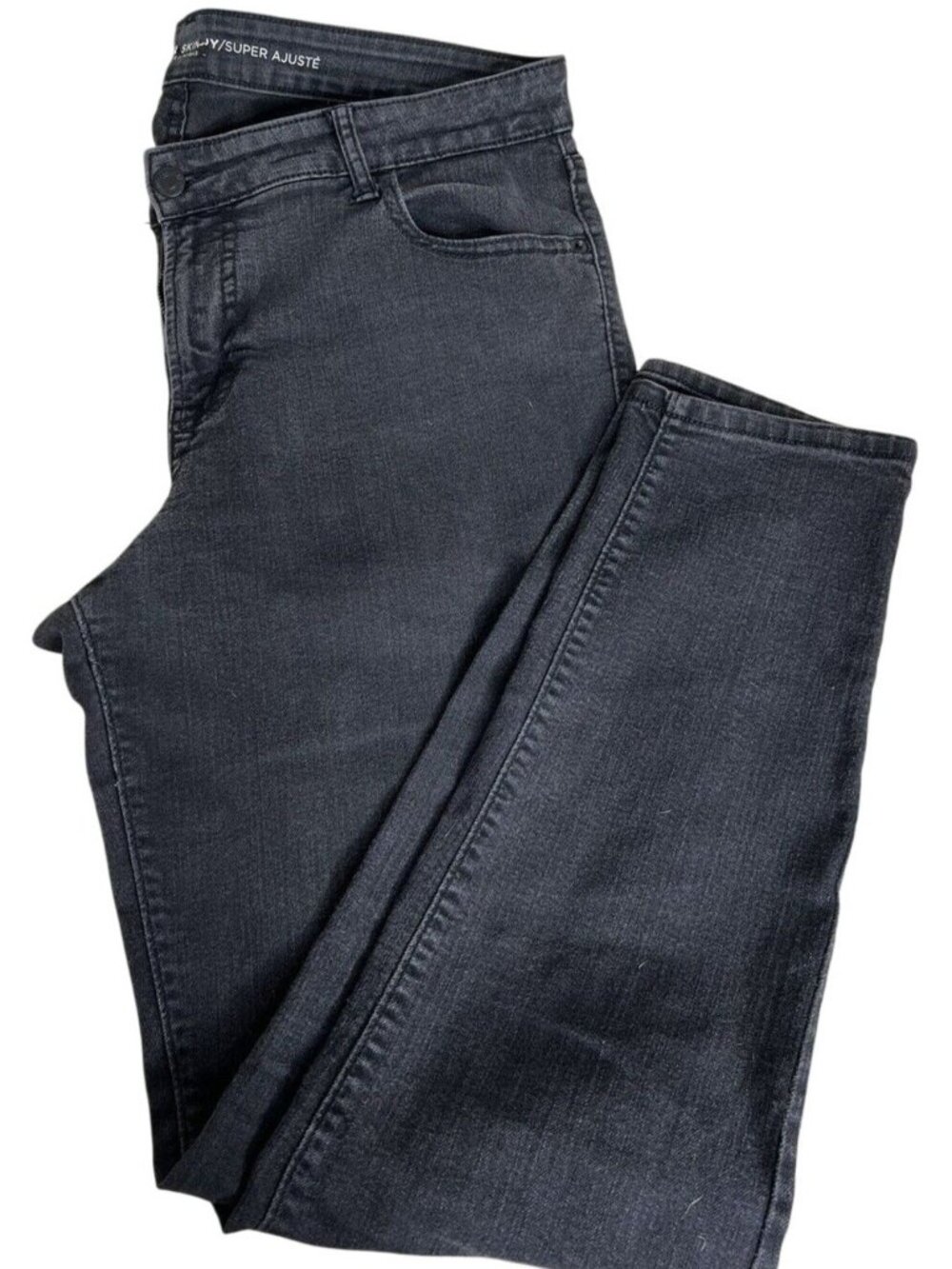 Old Navy Super Skinny Black Stretchy Denim Jeans Mid-Rise Size 12R